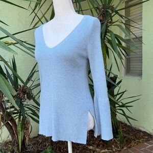 J Crew Light Blue Bell Sleeve Sweater